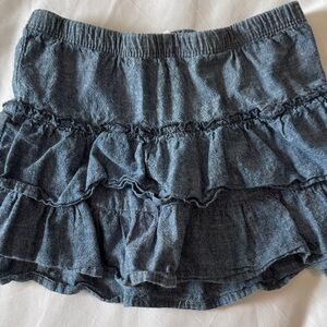 Circo Girls Chambray Skort Size S (6/6X) Ruffle Tiered Skirt Shorts Blue